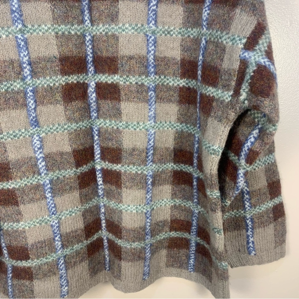 Vintage Handknit The Limited Wool Check Pullover Sweater - Picture 10 of 10